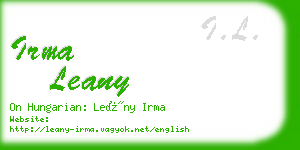 irma leany business card